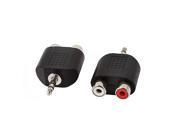 2pcs 3.5mm Stereo Jack to Double RCA Female Video Audio Splitter Plug Adapter
