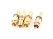 4pcs Metal Solderless Spring Male RCA Plug Audio Video Gold Plated Connector