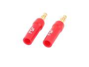 2 Pcs 4mm Audio Speaker Cable Connector Screw Type Banana Jack Plug Red