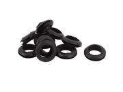 16mm Inner Dia Double Sides Rubber Cable Wiring Grommets Gasket Ring 10Pcs