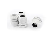 M25 x 1.5 Waterproof Adjustable Cables Gland Connector White 4pcs