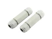 2Pcs PG13.5 Waterproof Cable Glands Connector White for 6 11mm Dia Wire