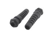 2Pcs Waterproof Adjustable PG7 3 6.5mm Spiral Cables Gland Black