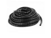 8mm Dia 36FT 11M Spiral Cable Wire Wrap Tube Computer Manage Cord Black