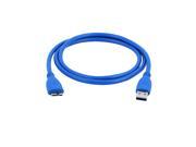3.3Ft SuperSpeed USB 3.0 Type A Male to Micro B Male Data Extension Cable Blue