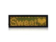 LED Badge Digital Scrolling Message Name Display Rechargeable US plug Yellow