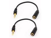 Unique Bargains 2PCS 3.5mm Male Plug to 2.5mm Female Socket Audio Jack Adapter Cable
