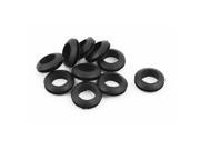 12mm Inner Dia Double Sides Rubber Cable Wiring Grommets Gasket Ring 10Pcs