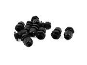 PG9 15mm Thread Dia Plastic Cable Joint Connector Gland 4 8mm Black 10pcs