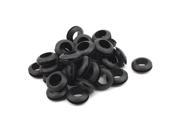 10mm Cable Hole Dia Electrical Firewall Wiring Gasket Rubber Grommet Black 38PCS