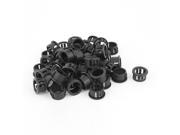 50pcs 16mm Mounted Dia Snap in Cable Bushing Grommet Protector Black
