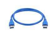 0.6M 2Ft SuperSpeed USB 3.0 Type A Male to Male Data Extension Cable Blue