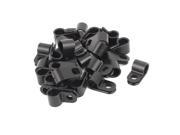 30Pcs Black Plastic R Type Cable Clip Clamp for 7.8mm Dia Wire Hose Tube