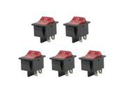 Unique Bargains AC 15A 250V 20A 125V DPST ON OFF 4 Pins Round Rocker Boat Switch Red 5PCS