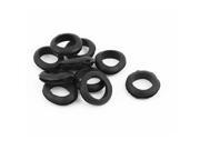 18mm Inner Dia Double Sides Rubber Cable Wiring Grommets Gasket Ring 10Pcs