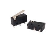 2 Pcs AC 250V 5A SPDT 3 Terminals Momentary Short Hinge Lever Micro Switches
