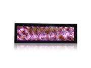 LED Badge Digital Scrolling Message Name Tag Display Rechargeable US plug Pink