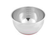 Unique Bargains Non Slip Silicone Bottom Stainless Steel Mixing Bowl 0.5QT to 2.5QT 20cm Dia Red