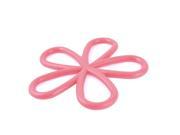 Silicone Plum Blossom Design Heat Resistant Cup Mat Coaster Cushion Pink