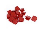 Plastic Square Spring Loaded Paper Document Memo Note Stationery Clip Red 15Pcs