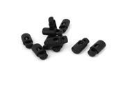 Unique Bargains Black Plastic Single Hole Toggle Spring Loaded Cord Locks Fastener 10pcs