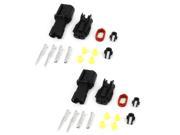Unique Bargains 2 Set 2 Positions Sealed Waterproof Cable Connectors for Car Auto Stereo