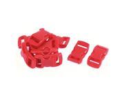 Dark Red Plastic Side Quick Release Clasp Buckles 11mm Width Strap Band 10pcs