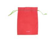 Unique Bargains Nylon Portable Reusable Shopping Shoulder Drawstring Tote Bag Red