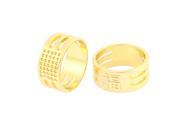 Tailors Quilting Alloy Sewing Thimble Ring Finger Protector Gold Tone 2 Pcs