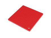 Square Shaped Antislip Silicone Heat Resistant Mat Red