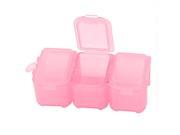 Unique Bargains Plastic 3 Compartments Travel Medicine Pill Box Holder Storage Case Clear Pink