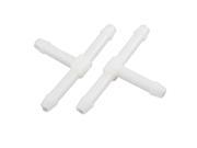 2Pcs 3mm Plastic T Piece Connector Pipe Hose Water Tube White