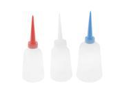3pcs 275ml Tri Color Plastic Pointy Nozzle Sewing Machine Oil Liquid Bottles