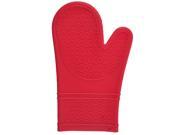 Unique Bargains Kitchen BBQ Grilling Silicone Heat Insulated 5 Finger Oven Mitt Glove Red