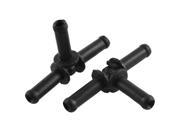 2 Pcs 4mm Plastic T Piece Connector Pipe Hose Joiner Water Tube Black