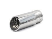 Unique Bargains Sliver Tone Stainless Steel Oval Tip Car Exhaust Muffler Silencer 2.4 Inlet Dia