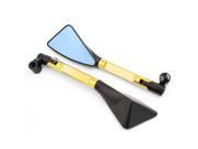 Pair CNC Aluminum Alloy Motorcycle Side Rearview Mirrors Gold Tone Black