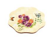 Wooden Flower Butterfly Printed Heat Resistant Anti slip Table Cup Mat