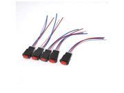 Unique Bargains 5 Pcs Black Shell Red Button 3 Wired Light Switch Controller for Motorcycle