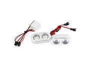 Unique Bargains Motorcycle Decor Durable White 2 LED Flash Strobe Light Warning Lamp 2 Pcs