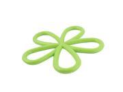 Silicone Plum Blossom Design Heat Resistant Cup Mat Coaster Cushion Green