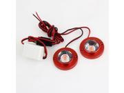 Unique Bargains Motorbike 1.5 Dia Flashing Red LED Bulb Light Lamp 2Pcs