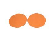 2 Pcs Orange Rubber Flower Design Nonslip Heat Resistance Cup Mat Pot Pad Holder