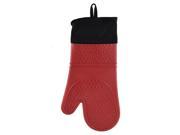 Unique Bargains Kitchen Cooking Grilling Heat Resistant Nonslip Oven Mitt Glove Extra Long Red
