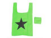 Folding Recycle Black Star Green Shopping Bag Green