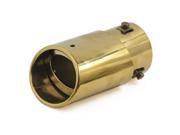 Unique Bargains Gold Tone Stainless Steel Bolt on Oval Rolled 76mm Inlet Exhaust Muffler Tip