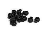 Plastic Ball Shaped Spring Loaded Cord Lock Stopper Toggle End Black 12Pcs