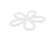 Silicone Plum Blossom Design Heat Resistant Cup Mat Coaster Cushion White