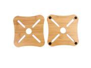 Kitchen Bamboo Square Shaped Cup Plate Heat Resistant Mat Placemat Pad 2pcs