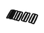 5 Pcs Black Hard Plastic Slide Rectangle Buckle Luggage Bag Replacement 5.0CM